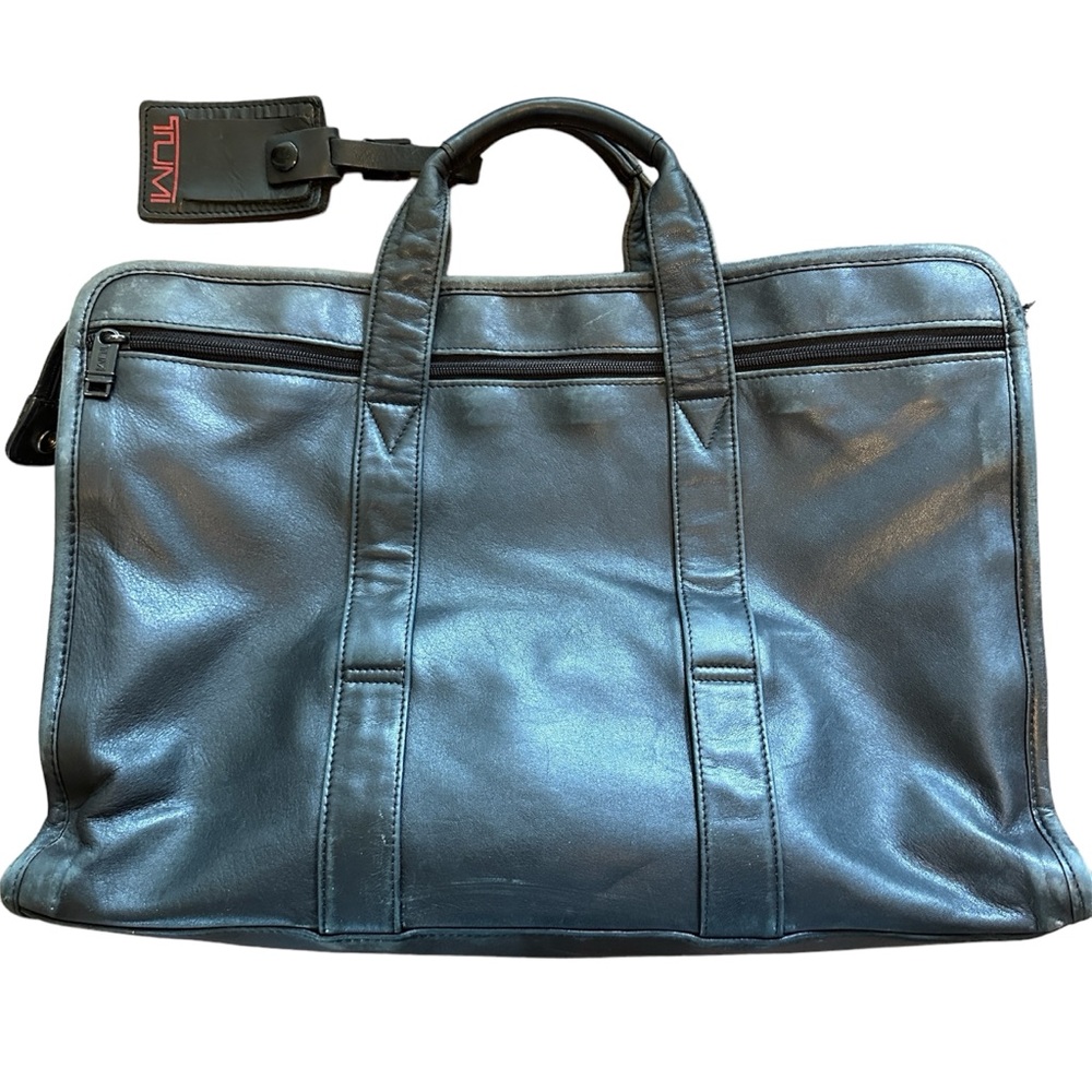 TUMI Leather Briefcase black